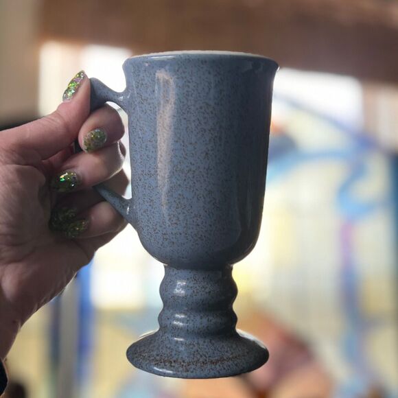 Vintage Hall Made in the USA 1273 Blue Speckled Irish Coffee Mugs Set of 2 - Picture 3 of 16